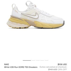 Nike V2K Run Gore-Tex White Light Bone Yellow US7.5